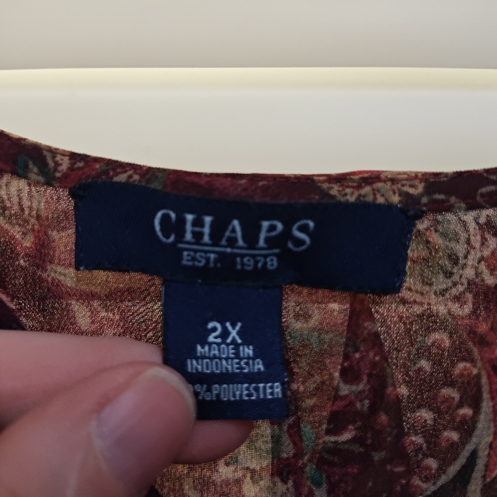 Chaps Multicolor Ruffle Blouse - image 2